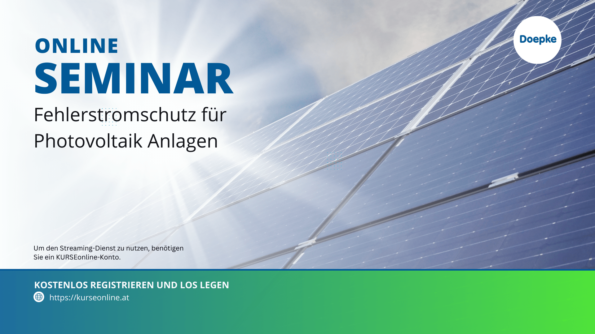 Sicher mit DOEPKE – Fehlerstromschutz für Photovoltaik