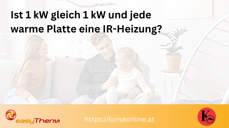 Ist 1 kW gleich 1 kW und jede warme Platte eine IR-Heizung?